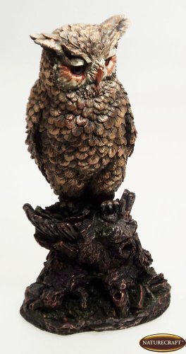 Image of Naturecraft Realistic Owl on Stump Ornament / Figurine