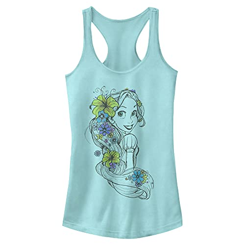 Disney Women's Princess Rapunzel Sketch Slim Fit, Scoop Hem Racerback Tank