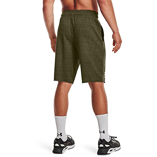 Under Armour Mens Rival Terry Shorts , Marine Od Green Full Heather (391)/Onyx White , Large #TOP4