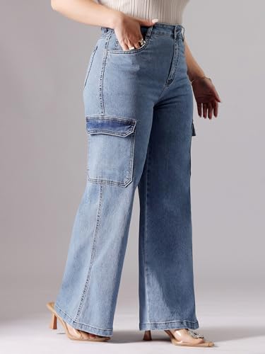Image of Miss Chase A+ Women's Bootcut High Rise Regular Length Stretchable Denim Jeans