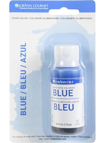 LorAnn Oils Blue Liquid Food Color, 1 Ounce Squeeze Bottle Blistered Pack