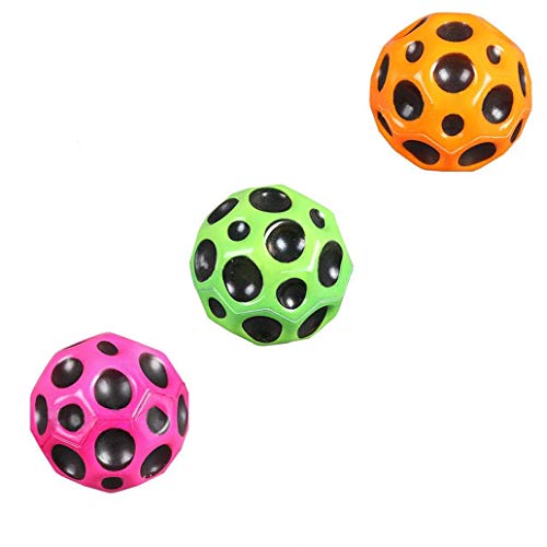 Image of Knick Knack Moon Bowling Ball Super High Bounce and Pop Sounds Easy to Grip and Catch, String Rubber Rebound Ball Wrist Band Toy for Kids & Adults (Random Color) (Pack of 2), Assorted