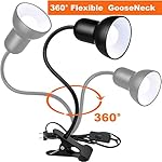 Desk lamp, 360°Rotation Clip on Lamp, Clip On Reading Light, Gooseneck Lamp-On Cable, Portable Clip on Light Reading Book Light Clamp Light, Eye Caring Study clamp for Bedroom Office Home Lighting - Image 3