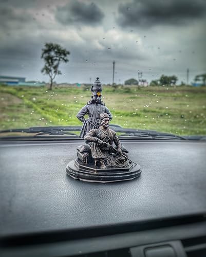 Image of Resin Chatrapati Shivaji Maharaj And Vitthal Maharaj Statue In 5 Inches, Best Idol For Car Dashboard