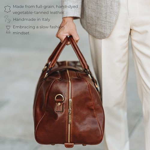 Leather Duffle Bag - Full Grain Leather Travel Bag for Men and Women - Carry on Duffel Bag - Time Resistance4