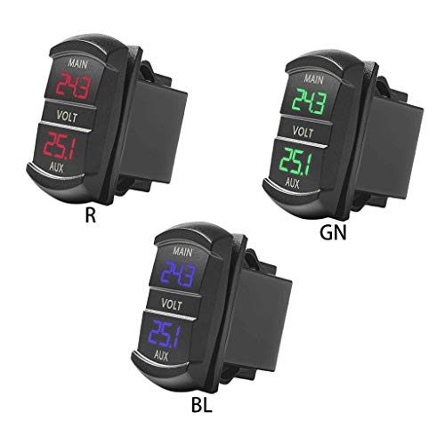 Voltmètre voiture bateau 12V-24V indicateur écran LED double pour batterie