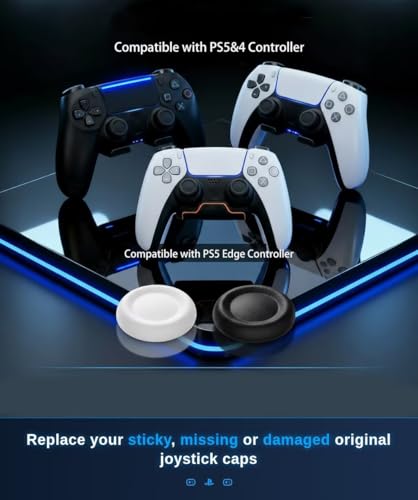 Ferkurn Replacement Thumb Grips Cap Compatible with PS5/4 Controller Edge Accessories, Anti-Slip Anti-Stickiness Anti-Scratch Joystick Caps Controller Thumbstick Grips Replacement Button, Repair Part - Thumbnail 2