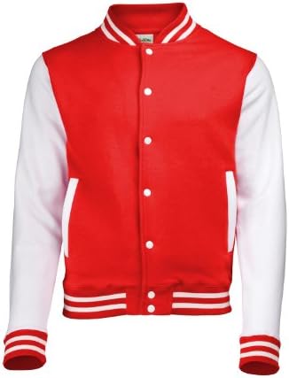 Awdis Unisex Varsity Jacket Small Fire Red/White