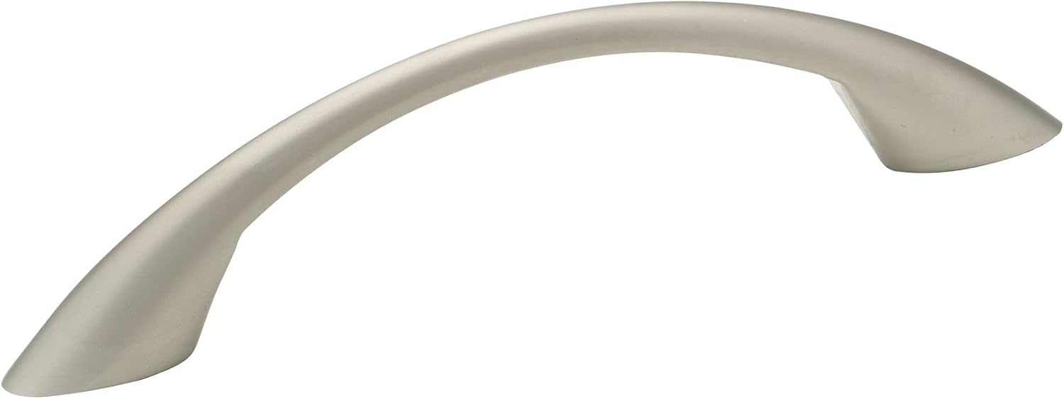 Richelieu Hardware BP65017184 Charleston Collection 3 3/4-inch (96 mm) Center-to-Center Matte Nickel Modern Arched Cabinet and Drawer Pull Handle for Kitchen, Bathroom, and Furniture