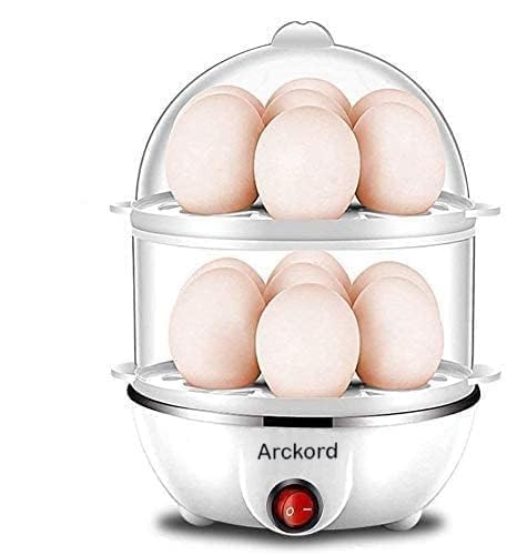 Arckord Multifunction Electric 2 Layer 14 Egg Boiler Cooker and Steamer Automatic Off Egg Boiler Cooker Machine Ideal for Kitchen (Multicolor)