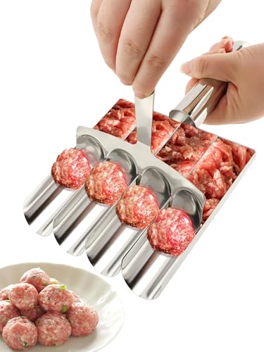 Meatball Maker Tool,Stainless Steel Non Stick Meat ball Maker,Portable Meatballs Scoop Ball Maker Kitchen Restaurant Must Have Meatball Making Set,Home Cooking Tools