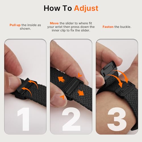 Image of Fullmosa 2 Packs Magnetic Braided Watch Bands - 18mm 20mm 22mm Quick Release Replacement Wristband, Stretchy Nylon Solo Loop Compatible with Traditional and Smartwatches for Men Women