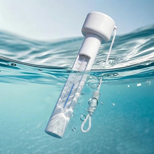 Pool Thermometer Floating, Water Temperature Thermometer with String, Large Size Easy Read & Shatter Resistant Pool Accessories for Outdoor & Indoor Swimming Pools, Spas, Hot Tubs & Aquariums.(White) - Thumbnail 5