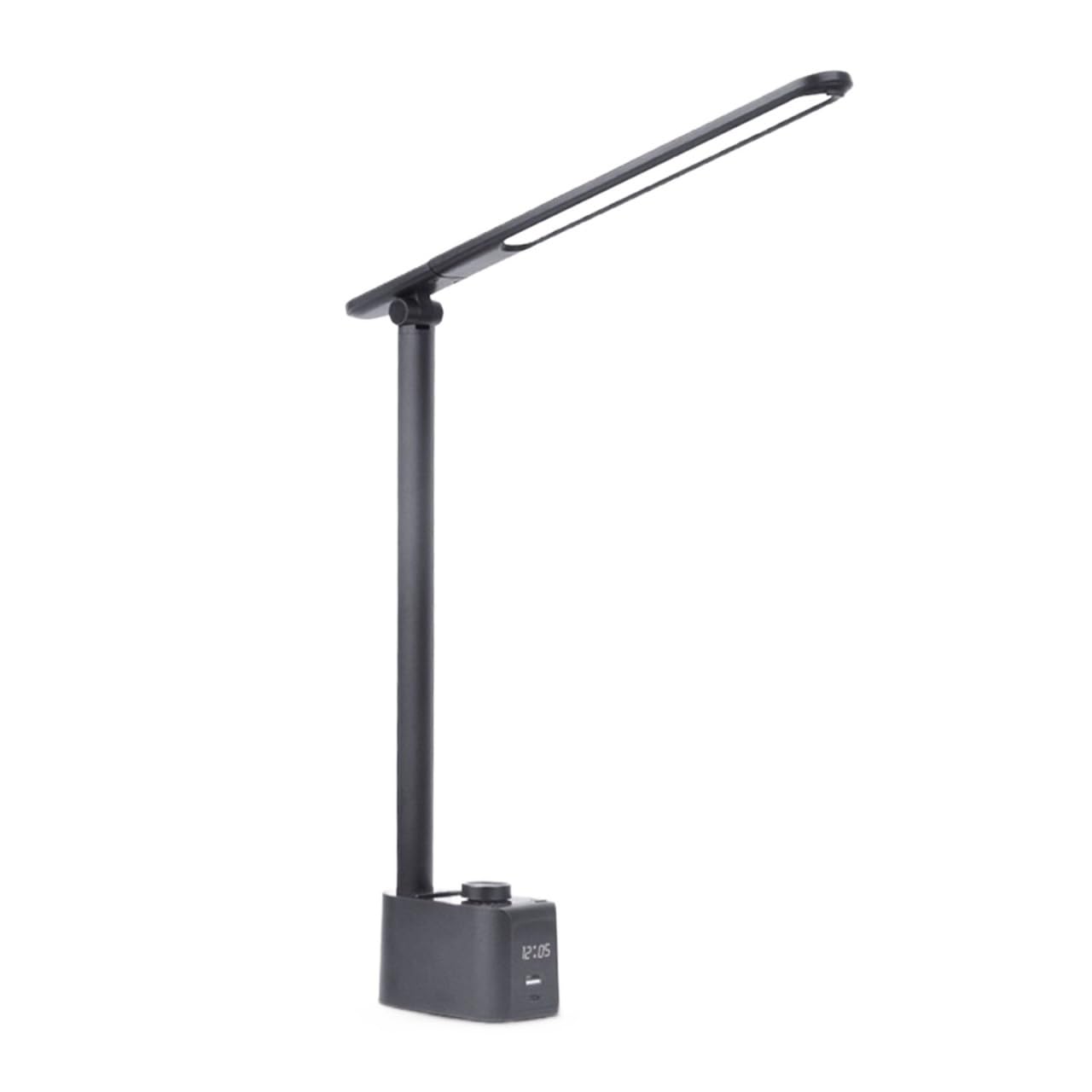 Lampara Escritorio para Oficina Lámpara De Escritorio LED Plegable con Puertos Carga USB C, 5 Modos Color Regulables Moderno Flexo Escritorio
