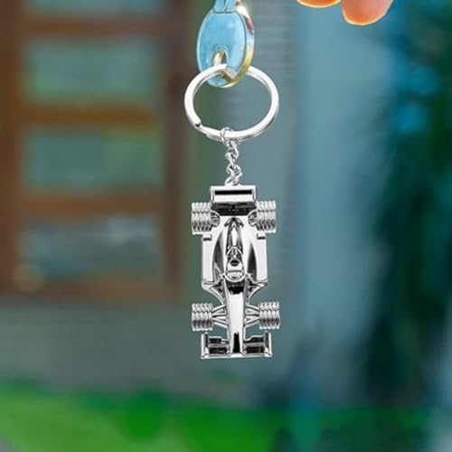 ZHAOYCSH Silver Racing Car Keyring – Metal F1 Keychain for Men, 3D Sports Car Model Key Ring for Racing Fans, Father’s Day, Birthday & Christmas – 1 PC Stylish Car Accessory - Image 5