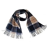 Lona Scott - Damen Kaschmir-Schal mit schottischem Tartanmuster - Bannockbane Dunkelblau