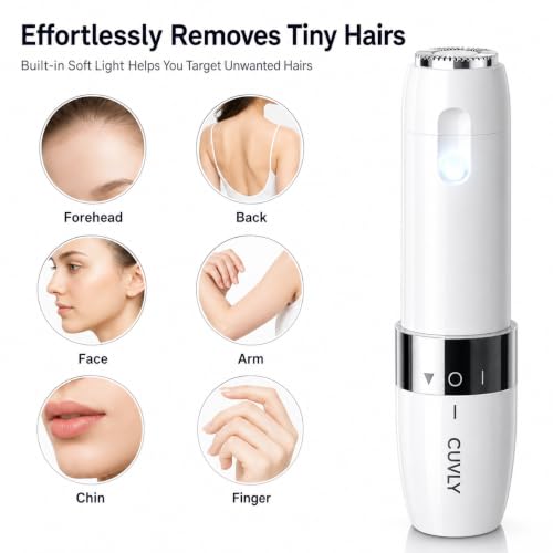 Image of Face Mini Hair Remover FS1000, Electric Facial Hair Remover for Women, Quick, Instant, Gentle, Painless, Smooth Skin, Glow On-The-Go, with Smartlight, for Upper Lips, Chin, Cheeks, Peach Fuzz Facial Hair Removal