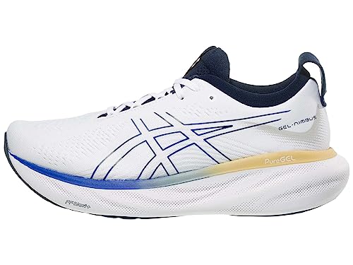ASICS メンズ Gel Nimbus 25 ランニングシューズ, ホワイト/イリュージョンブルー, 30.5 cm（Amazon）