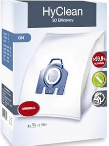 Compatible With Miele 9917730 3D Efficiency GN Vacuum Hoover Bags Pack of 4 with 2 Filters