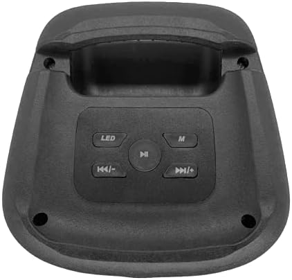 Top control panel of the N-Gear LET'S GO PARTY 23M speaker, showing LED, Mode, Play/Pause, and track skip buttons