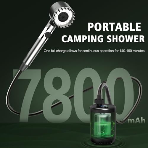 Portable-Camping-Shower7800mAh-Long-Battery-Life-Shower-Pump-Kit-With-Digital-DisplaySuitable-For-Camping-ShowerTents-ShowerOutdoor-Shower-And-Pet-CleaningTravel-Essentials