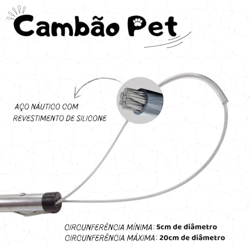 Cambão Retrátil Veterinário Contenção Captura Cães G