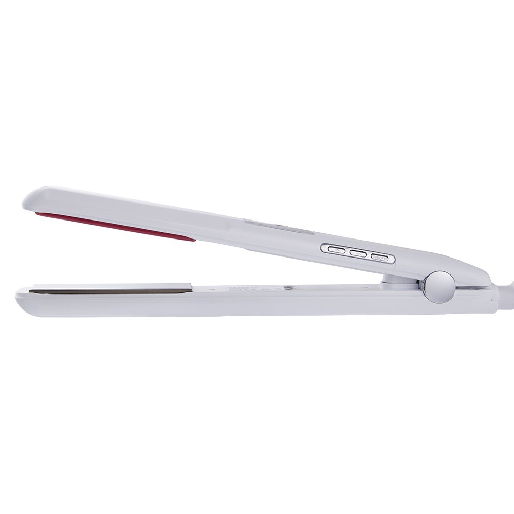 YIMEI HOUSHOLD Ultrasonic Hair Treatment Iron with Infrared No Heat Technology, Professional Cold Iron for Damaged Hair Recovery, Dual Voltage (White)