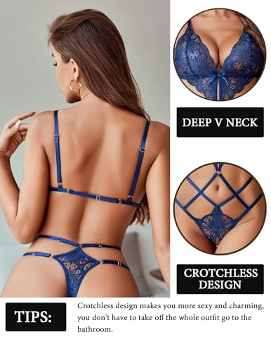 Image of Avidlove Women Lingeries Deep V Teddy Sexy Lace Bodysuit Cut Out Babydoll