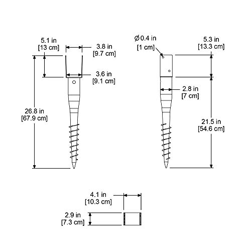 Mayne 580D No Dig Ground Anchor - 3.75In X 2.88In X 26.75In - Includes Lag Bolts thumb #5