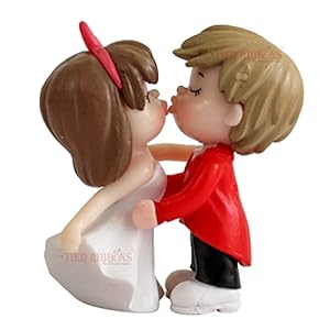 TIED RIBBONS Valentine Kissing Love Couple Romantic Miniature Statue Showpiece Best Valentine Gift for Boyfriend…