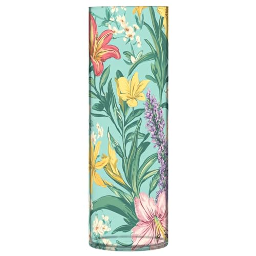 Florals - Jarrón grande de plástico con diseño de jacintos, color turquesa, transparente, moderno, decorativo, para mesas, comedor, centros de mesa, decoración de oficina