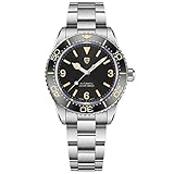 Pagani Design 1755 Relojes de buceo automáticos retro Japón NH35 Movimiento giratorio Bisel de cerámica Acero inoxidable 200M Impermeable Auto Bobinado Vintage Reloj de pulsera, amarillo