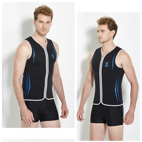 Chaleco para hombre de neopreno 3mm sin mangas con cierre frontal para nadar, bucear y surfear miniatura 3