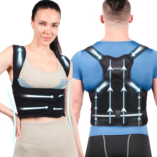 AOFIT Back Brace Posture Corrector for Men and Women: Full Upper and Lower Back Support, Back Support Braces Shoulder Straightener, Pain Relief for Neck, Spine, Scoliosis, Hunchback, and Thoracic Conditions XL