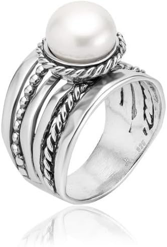 925 Sterling Silver Pearl Beaded Rope Ring by Jean Rachel - Image 2