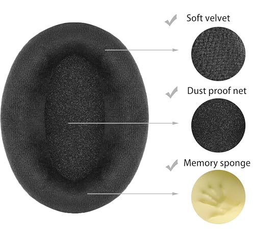 Repuestos para almohadillas de audífono compatibles con Sennheiser HD650 | Negro / Terciopelo de alta densidad que aísla el sonido, almohadillas suaves para los oídos miniatura 2