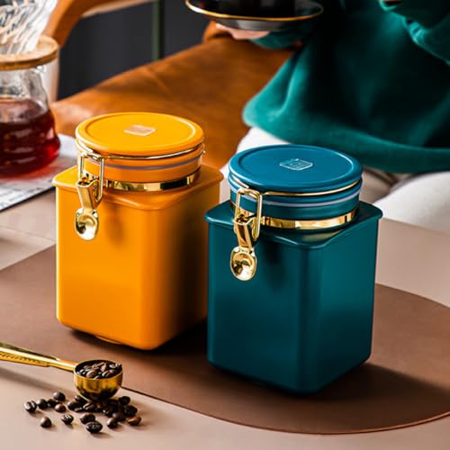 Contenedor hermético para granos de café azul miniatura 3