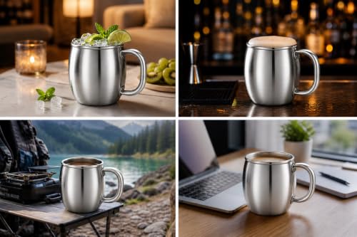 Image of Stainless Steel Chug Mug 500ml | Premium 304 Food Grade Steel | Unbreakable, Rust-Proof | for Milk, Coffee, Beer, Cocktails | Home, Office & Outdoors