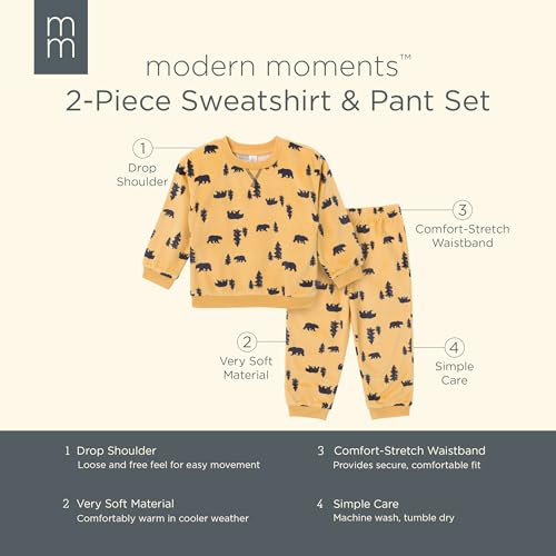 Modern Moments by Gerber Baby & Toddler Fleece 2-Piece Sweater & Pant Pajama Set, Yellow Forest, 3T by Modern Moments by Gerber - Used condition - Image 6