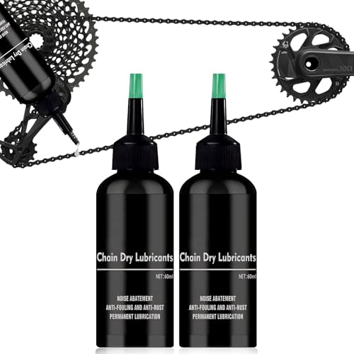 Miioto Kettenfett, Fahrrad-Kettenöl, Schmiermittel für Motorradketten, schmiert, verhindert Rost, reduziert Reibung und Verschleiß der Ketten, für alle Arten von Fahrrädern, 2 x 60 ml