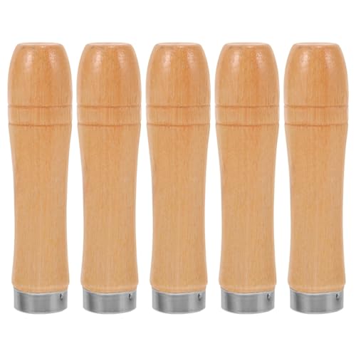 Luxshiny Wood Handle Replacement Pot Handle Set of 5 - Universal Removable Pan Handles for Kitchen Cookware Anti-Scald and Heat-Insulated Grip for Wok and Frying Pans