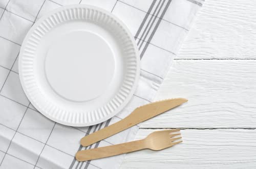 Perfect Stix 9 inch Paper Plates. Pack of 100 Count Paper Plates. Made In the USA., White - Thumbnail 3
