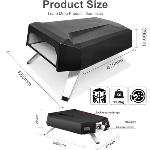 Forno professionale per pizza, da 30,5 cm, con pietra per pizza, per casa, ristorante, cortile, campeggio