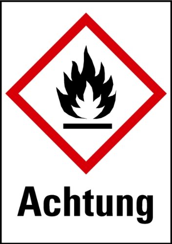 Preisvergleich Produktbild Aufkleber Achtung Entzündlich GHS Etiketten Einzeln 105x74mm