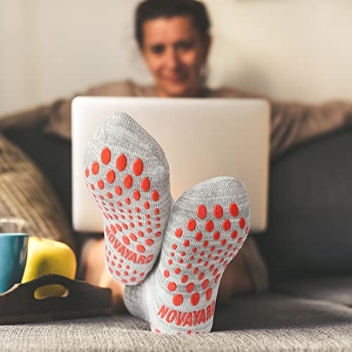 Novayard Thermal Non Slip Grip Socks Cushioned Women Wool Socks Thick Winter Warm Hospital Slipper Socks 3 Pairs #TOP3