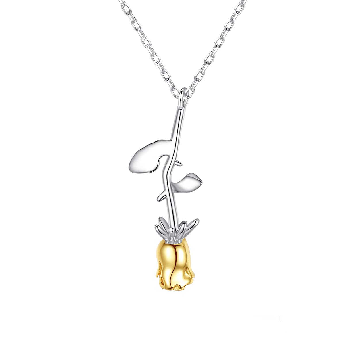 Collier fleur rose pour femmes, le cadeau idéal et romantique