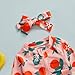 Dcohmch Baby Girl Rash Guard Swimsuit Long Sleeve Bow/Fruit Print Bathing Suit Infant Toddler Swimwear with Headband (Orange, 2-3 Years)