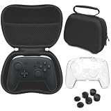 Switch 2 Pro用 コントローラー 収納ケース【新登場-5 IN 1】スイッチ 2 プロ コントローラ 対応 収納バッグ + Switch 2 プロ 専用 クリスタル 保護カバー + Joycon 2 用スティックカバー*6 全面保護 耐衝撃 摩耗防止 擦り傷防止 収納と持ち運びに便利 スイッチ プロ 第2世代 用 収納バッグ