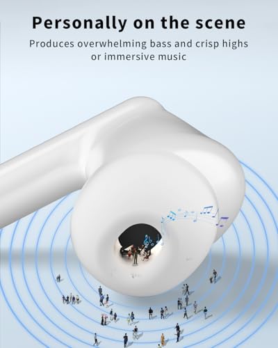 Image of Wireless Earbuds, Bluetooth 5.4 Headphones with 50H Playback, Deep Bass Stereo Ear Buds Clear Calls with LED Power Display, IPX7 Waterproof, in-Ear Earphones with Mic for Phone /Android /iPad, Gray