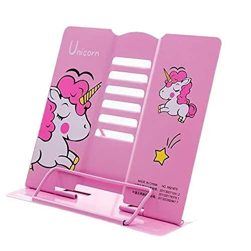 Gharpeparty Book Stand, Adjustable Reading Stand with Metal Support, Mix Theme & Colors